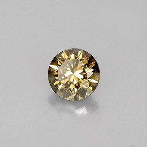 Diamante marrón natural de 0,42 ct, corte redondo, VS