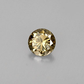 Diamante marrón dorado natural de 0,29 ct, corte redondo, SI