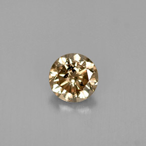Diamante marrón natural de 0,44 ct, corte redondo, SI