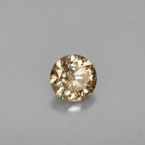 Diamante marrón natural de 0,44 ct, corte redondo, SI
