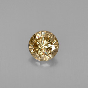 Diamante marrón natural de 0,42 ct, corte redondo, VS-SI