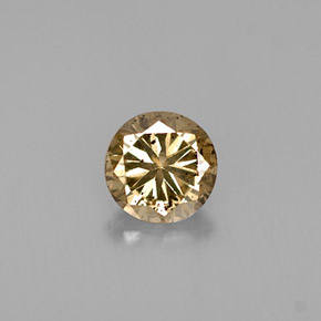 Diamante marrón natural de 0,44 ct, corte redondo, SI