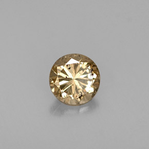 Diamante marrón natural de 0,44 ct, corte redondo, SI