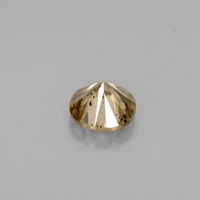 Diamante marrón natural de 0,44 ct, corte redondo, SI