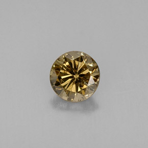 Diamante marrón natural de 0,32 ct, corte redondo, VS-SI