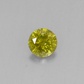 Diamante amarillo natural de 0,17 ct, corte redondo, SI