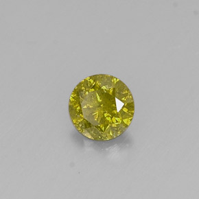 Diamante amarillo natural de 0,17 ct, corte redondo, SI