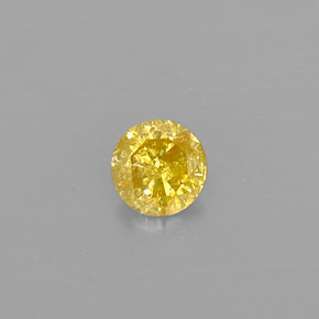 Diamante Amarillo natural de 0.12 ct, Corte Redondo, SI-I1