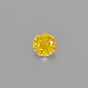 Diamante amarillo natural de 0,10 ct, corte redondo, SI-I1