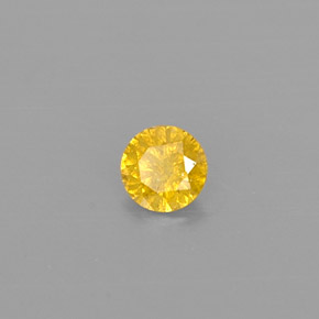 Diamante amarillo natural de 0,10 ct, corte redondo, SI-I1