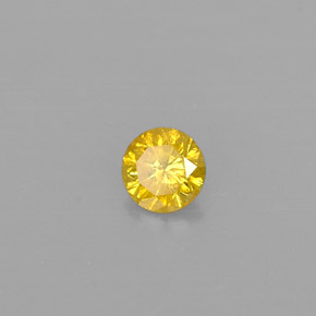 Diamante amarillo natural de 0,11 ct, corte redondo, SI-I1