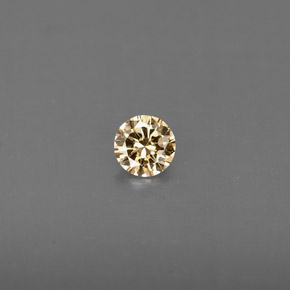 Diamante amarillo natural de 0,13 ct, corte redondo, VS