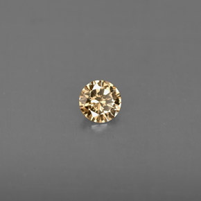 Diamante amarillo natural de 0,13 ct, corte redondo, VS