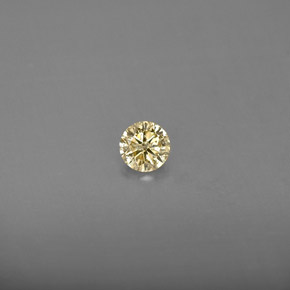Diamante amarillo natural de 0,18 ct, corte redondo, VS
