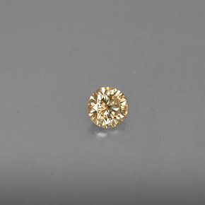 Diamante amarillo natural de 0,16 ct, corte redondo, VS
