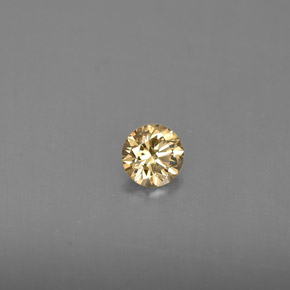 Diamante amarillo natural de 0,22 ct, corte redondo, VS