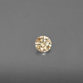 Diamante amarillo natural de 0,14 ct, corte redondo, VS