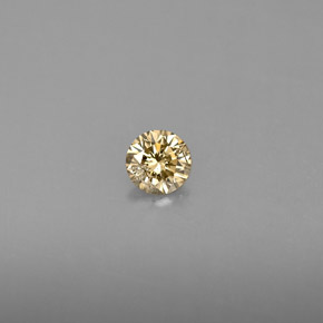 Diamante amarillo natural de 0,19 ct, corte redondo, VS