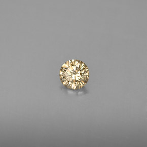 Diamante amarillo natural de 0,19 ct, corte redondo, VS