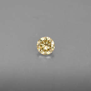 Diamante amarillo natural de 0,17 ct, corte redondo, VS