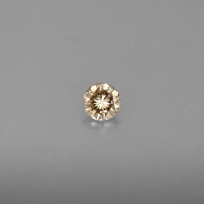 Diamante amarillo natural de 0,16 ct, corte redondo, VS
