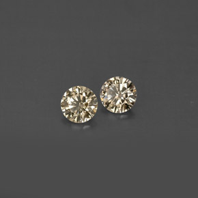 Gemas de diamante amarillo natural de  ct, corte redondo, VS