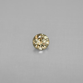 Diamante amarillo natural de 0,20 ct, corte redondo, VS