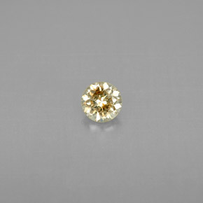 Diamante amarillo natural de 0,22 ct, corte redondo, VS