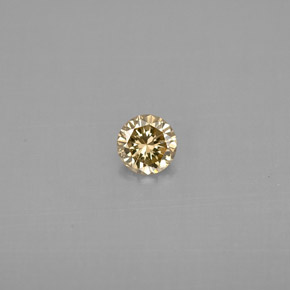 Diamante amarillo natural de 0,20 ct, corte redondo, VS
