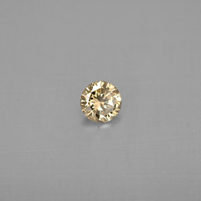 Diamante amarillo natural de 0,20 ct, corte redondo, VS