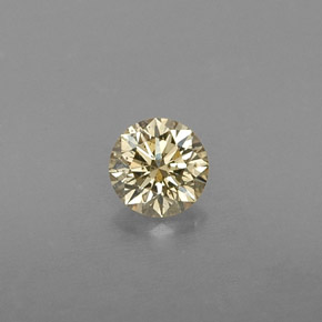 Diamante amarillo natural de 0,24 ct, corte redondo, VS