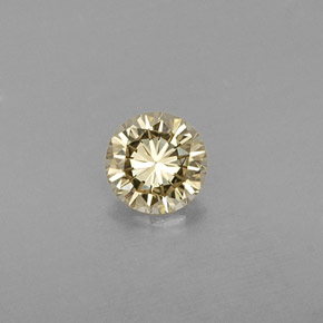 Diamante amarillo natural de 0,22 ct, corte redondo, VVS