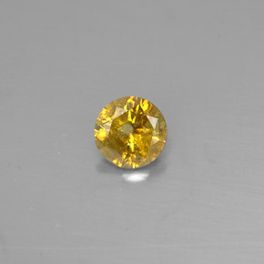 Diamante amarillo natural de 0,28 ct, corte redondo, VS-SI