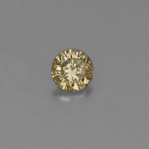 Diamante amarillo natural de 0,20 ct, corte redondo, VS