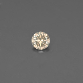 Diamante Champán natural de 0.08 ct, Corte Redondo, VS