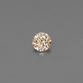 Diamante Champán natural de 0.08 ct, Corte Redondo, VS