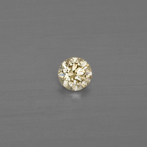 Diamante amarillo natural de 0,08 ct, corte redondo, VS