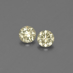 Gemas de diamante amarillo natural de  ct, corte redondo, VS