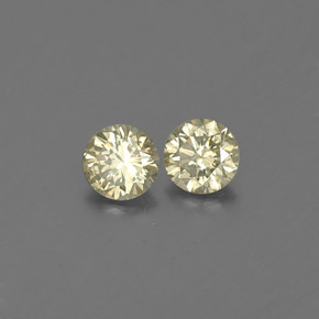 Gemas de diamante amarillo natural de  ct, corte redondo, VS