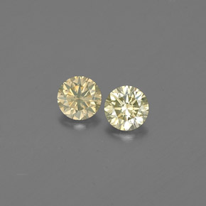 Gemas de diamante amarillo natural de  ct, corte redondo, VS