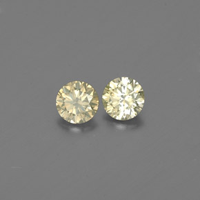 Gemas de diamante amarillo natural de  ct, corte redondo, VS