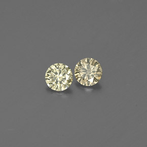 Gemas de diamante amarillo natural de  ct, corte redondo, VS