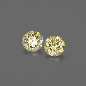 Gemas de diamante amarillo natural de  ct, corte redondo, VS