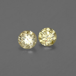 Gemas de diamante amarillo natural de  ct, corte redondo, VS