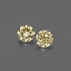 Gemas de diamante amarillo natural de  ct, corte redondo, VS