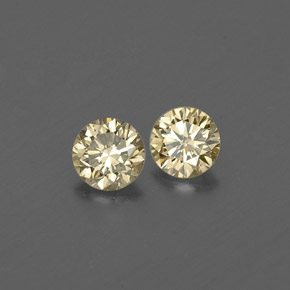 Gemas de diamante amarillo natural de  ct, corte redondo, VS