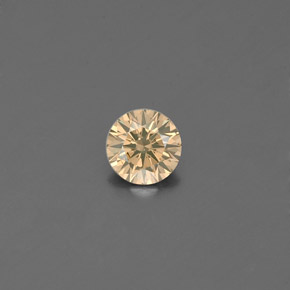 Diamante Champán natural de 0.18 ct, Corte Redondo, VS