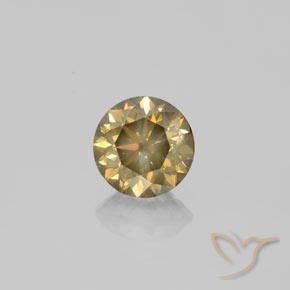 1.61ct Natural champaña Diamante, Redondo, SI