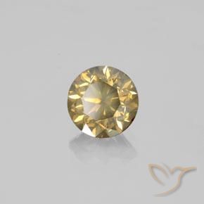 Diamante champaña natural de 1.61 ct, Redondo, SI