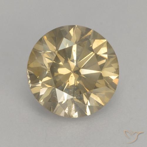 1.54ct Natural champaña Diamante, Redondo, SI
